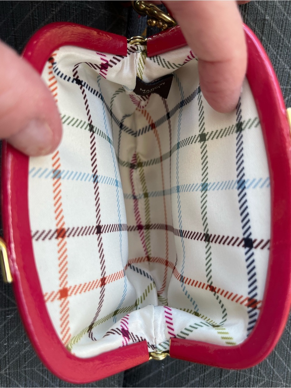 Like New Coach Kiss-lock Coin Purse/Wristlet with Striped Hang Tag - Picture 12 of 16